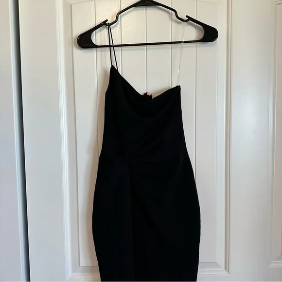 NWT NOOKIE designer LUST one shoulder black cocktail dress size S - Picture 2 of 7